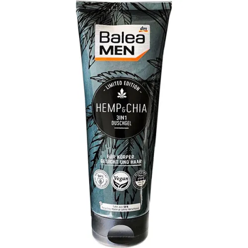 Гель для душу 3в1 «конопля і чіа» Balea Men Hemp & Chia 3in1 Duschgel, 250 мл.