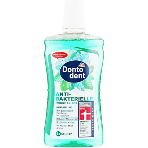 Ополаскиватель для полости рта Dontodent Antibacterial Mouthwash с антибактериальным эффектом, 500 мл.