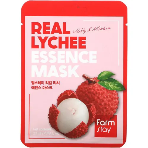 Тканинна маска для обличчя FarmStay Real Lychee Essence Mask з екстрактом лічі, 23 мл.