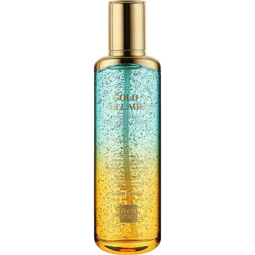 Тонер-сыворотка для лица FarmStay Gold Collagen Nourishing 2in1 Serum Toner с коллагеном и золотом, 130 мл.