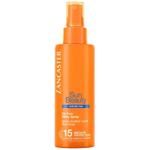 Обезжиренное солнцезащитное молочко-спрей для тела Lancaster Sun Beauty Oil Free Milky Spray Sublime Tan SPF15, 150 мл.