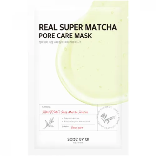 Тканинна маска для обличчя Some By Mi Real Super Matcha Pore Care Mask з екстрактом чаю матча, 20 мл.