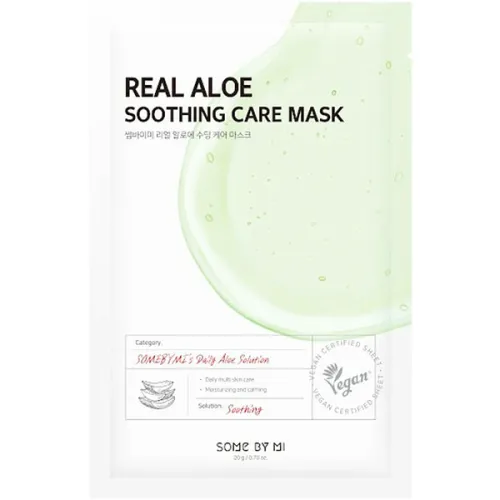 Тканинна маска для обличчя Some By Mi Real Aloe Soothing Care Mask з екстрактом алое, 20 мл.
