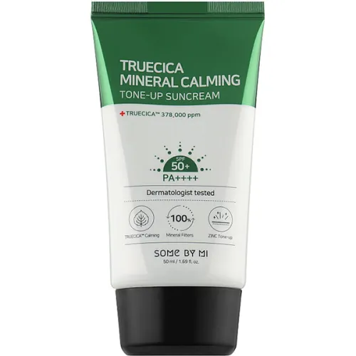 Заспокійливий сонцезахисний крем для обличчя Some By Mi Truecica Mineral Calming Tone-Up Sun Cream SPF50 PA+++, 50 мл.