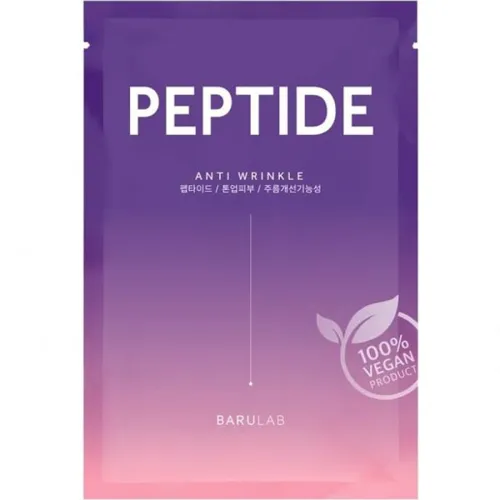 Омолаживающая тканевая маска для лица Barulab The Clean Vegan Peptide Anti Wrinkle Mask с пептидами, 23 г.