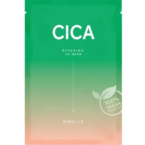 Заспокійлива тканинна маска для обличчя Barulab The Clean Vegan Cica Reparing Mask з екстрактом центелли, 23 г.