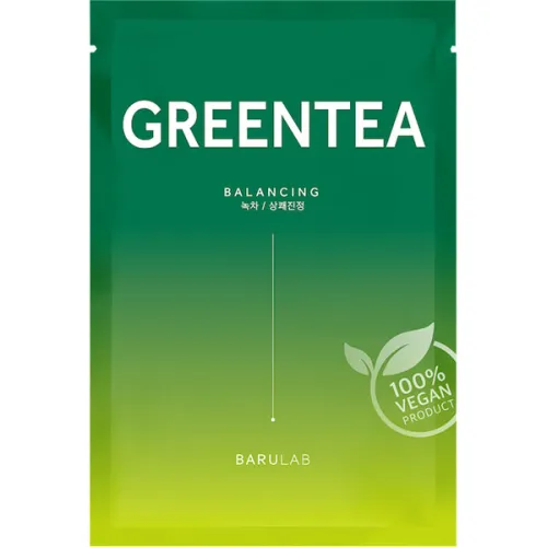 Балансуюча тканинна маска для обличчя Barulab The Clean Vegan Green Tea Balancing Mask з екстрактом зеленого чаю, 23 г.
