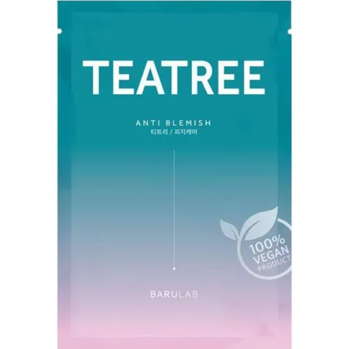 Себорегулирующая тканевая маска для лица Barulab The Clean Vegan Tea Tree Anti-Blemish Mask с экстрактом чайного дерева, 23