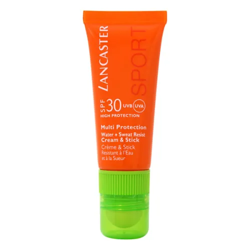 Водостойкий солнцезащитный крем для лица Lancaster Sun Sport Multi Protection Water + Sweat Resist Cream & Stick SPF30, 20