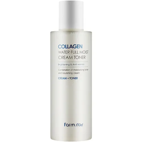 Увлажняющий крем-тонер для лица FarmStay Collagen Water Full Moist Cream Toner с коллагеном, 210 мл.