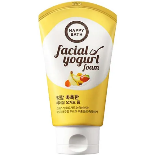 Увлажняющая пенка для умывания Happy Bath Real Moisture Facial Yogurt Foam с экстрактом йогурта, 120 г.