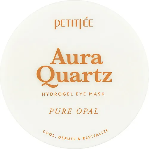 Гідрогелеві патчі для очей Petitfee Aura Quartz Hydrogel Eye Mask Pure Opal з протеїнами перлів та пудрою опала
