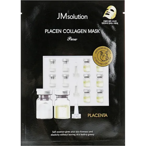 Плацентарна тканинна маска для обличчя JMsolution Placen Collagen Mask Pure з колагеном, 35 мл.
