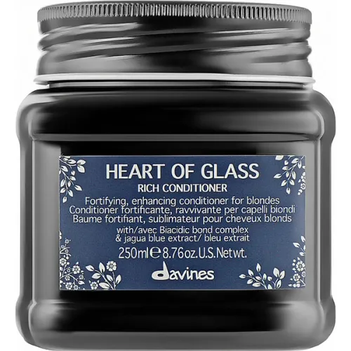Поживний кондиціонер, що підтримує колір відтінків блонд Davines Heart Of Glass Rich Conditioner, 250 мл.
