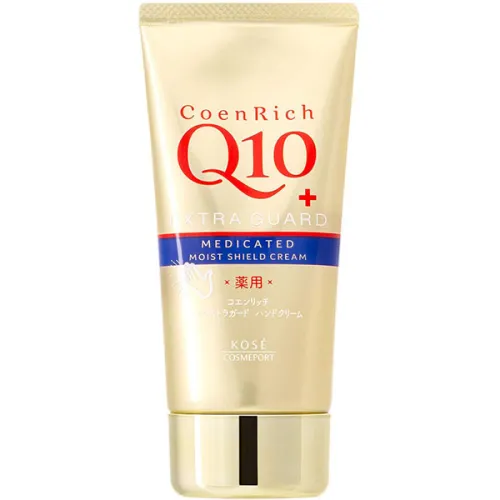 Захисний крем для рук та нігтів Kose CoenRich Q10 Extra Guard Medicated Moist Shield Cream з коензим Q10, 80 г.