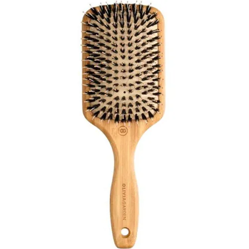 Бамбукова масажна щітка для волосся Olivia Garden Bamboo Touch Detangle Combo L з комбінованою щетиною
