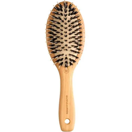Бамбукова масажна щітка для волосся Olivia Garden Bamboo Touch Detangle Combo S з комбінованою щетиною