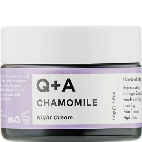 Нічний крем для обличчя Q+A Chamomile Night Cream з екстрактом ромашки, 50 г.