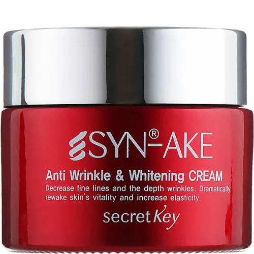 Зміїний антивіковий крем для обличчя Secret Key Syn-Ake Anti Wrinkle Whitening Cream, 50 г.
