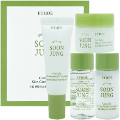 Набір для обличчя Etude House Centella SoonJung Skin Care Trial Kit із екстрактом центелли