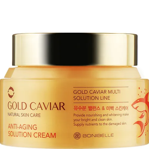 Антивозрастной крем для лица Enough Bonibelle Gold Caviar Anti-Aging Solution Cream с экстрактом золота и икры, 80 мл.