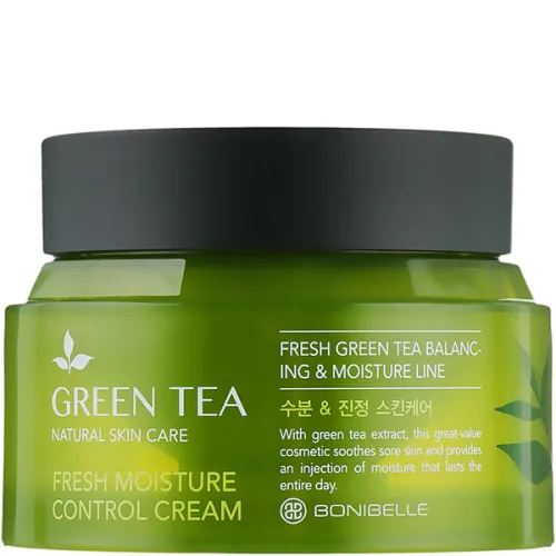 Увлажняющий крем для лица Enough Bonibelle Green Tea Fresh Moisture Control Cream с экстрактом зеленого чая, 80 мл.