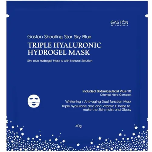Гідрогелева маска для обличчя Gaston Shooting Star Sky Blue Triple Hyaluronic Hydrogel Mask з гіалуроновою кислотою, 40 г.