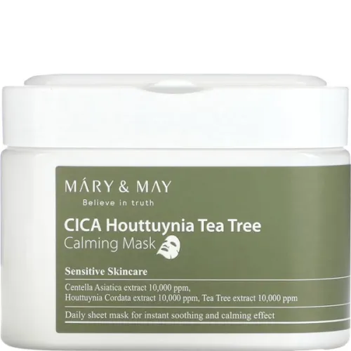 Заспокійлива маска для обличчя Mary & May Cica Houttuynia Tea Tree Calming Mask з екстрактом хауттюйнії та чайного дерева