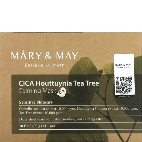 Заспокійлива маска для обличчя Mary & May Cica Houttuynia Tea Tree Calming Mask - вигляд 2