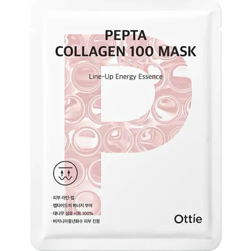 Зміцнююча тканинна маска для обличчя Ottie Pepta Collagen 100 Mask з колагеном, 25 мл.