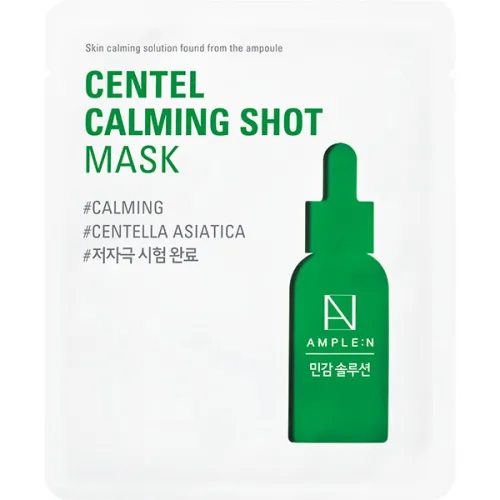 Заспокійлива тканинна маска для обличчя Ample:N Centel Calming Shot Mask з екстрактом центелли, 25 мл.