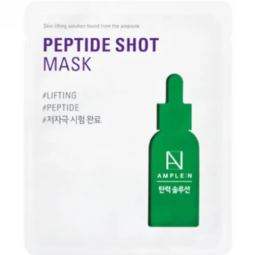 Омолоджуюча тканинна маска для обличчя Ample:N Peptide Shot Mask з пептидами, 25 мл.