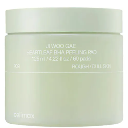 Отшелушивающие тонер-пады для лица Celimax Ji Woo Gae Heartleaf BHA Peeling Pad с мадекассосидом и BHA-кислотой
