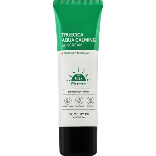 Успокаивающий солнцезащитный крем для лица Some By Mi Truecica Aqua Calming SunCream SPF50+ PA++++, 50 мл.