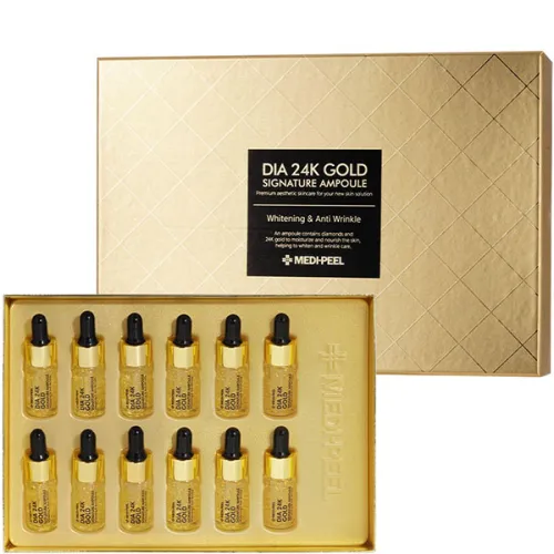 Ампульна сироватка для обличчя Medi Peel Dia 24K Gold Signature Ampoule з екстрактом золота та пептидами, 12 шт. х 10 мл.