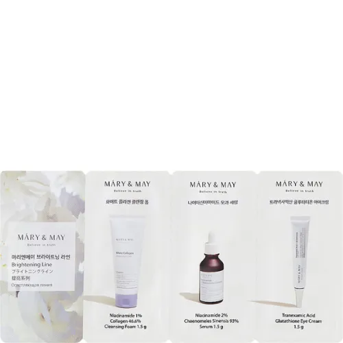 Набір для освітлення обличчя Mary & May Brightening Line 3 Step Starter Kit, 4.5 мл.