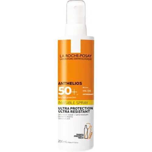 Ультралегкий сонцезахисний спрей для обличчя та тіла La Roche-Posay Anthelios Invisible Spray SPF50+ PA++++, 200 мл.