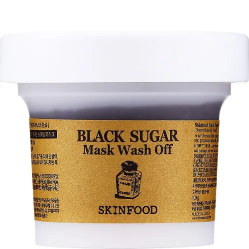 Скраб-маска для лица Skinfood Black Sugar Mask Wash Off с с экстрактом черного сахара, 100 г.