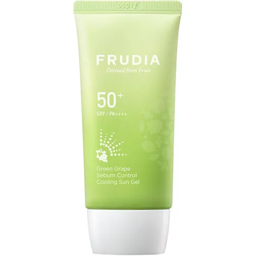 Солнцезащитный охлаждающий гель для лица Frudia Green Grape Sebum Control Cooling Sun Gel SPF50+PA++++ с экстрактом зеленого