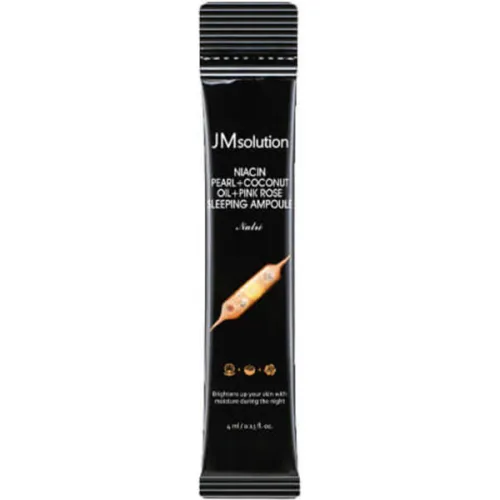 Осветляющая ночная сыворотка для лица JMsolution Niacin Pearl + Coconut Oil + Pink Rose Sleeping Ampoule, 4 мл.