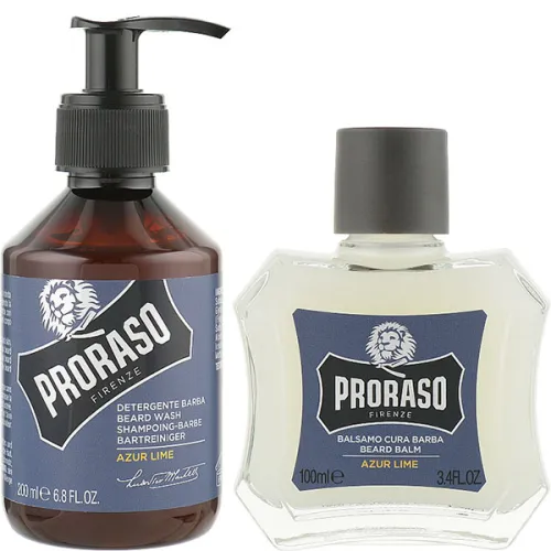 Набір для бороди «лазурна свіжість» Proraso Duo Pack Beard Balm + Shampoo Azur Lime