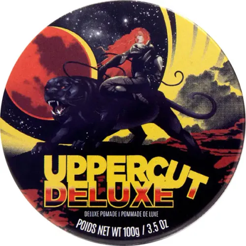 Помада для укладання волосся у дизайні 70-х років Uppercut Deluxe Gold Metal Flake Deluxe Pomade, 100 г.