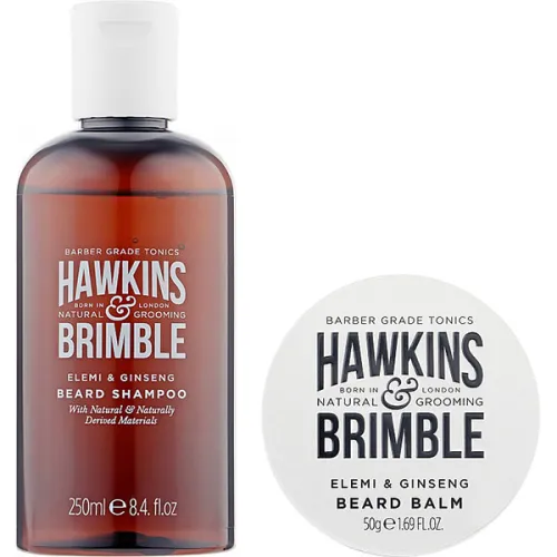 Набір для бороди Hawkins & Brimble Beard Shampoo & Beard Balm Gift Set, 250 мл. + 50 г.