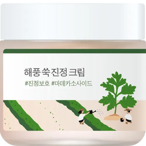 Успокаивающий крем для лица Round Lab Mugwort Calming Cream с морской полынью, 80 мл.