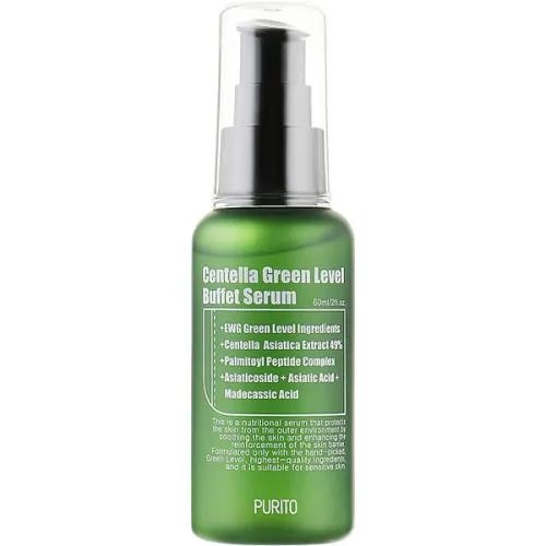 Відновлююча сироватка для обличчя Purito Centella Green Level Buffet Serum з екстрактом центели, 60 мл.