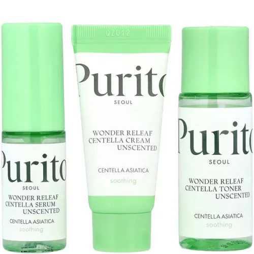 Набір для обличчя Purito Centella Unscented Mini Kit із екстрактом центели без ароматизаторів