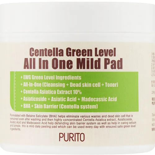 Пілінг-пади для обличчя Purito Centella Green Level All In One Mild Pad з екстрактом центели