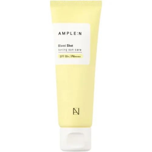 Сонцезахисний крем для обличчя Ample:N Blemi Shot Toning Sun Care SPF50+ PA++++ з вітаміном C та B3, 50 мл.
