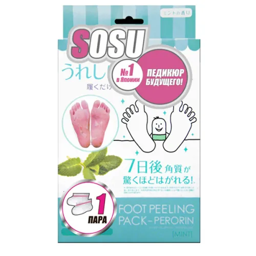 Носочки для педикюра Sosu Foot Peeling Mint с ароматом мяты