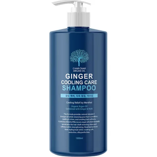 Зміцнюючий шампунь для волосся Char Char Argan Oil Ginger Cooling Care Shampoo з аргановим маслом та імбиром, 1000 мл.
